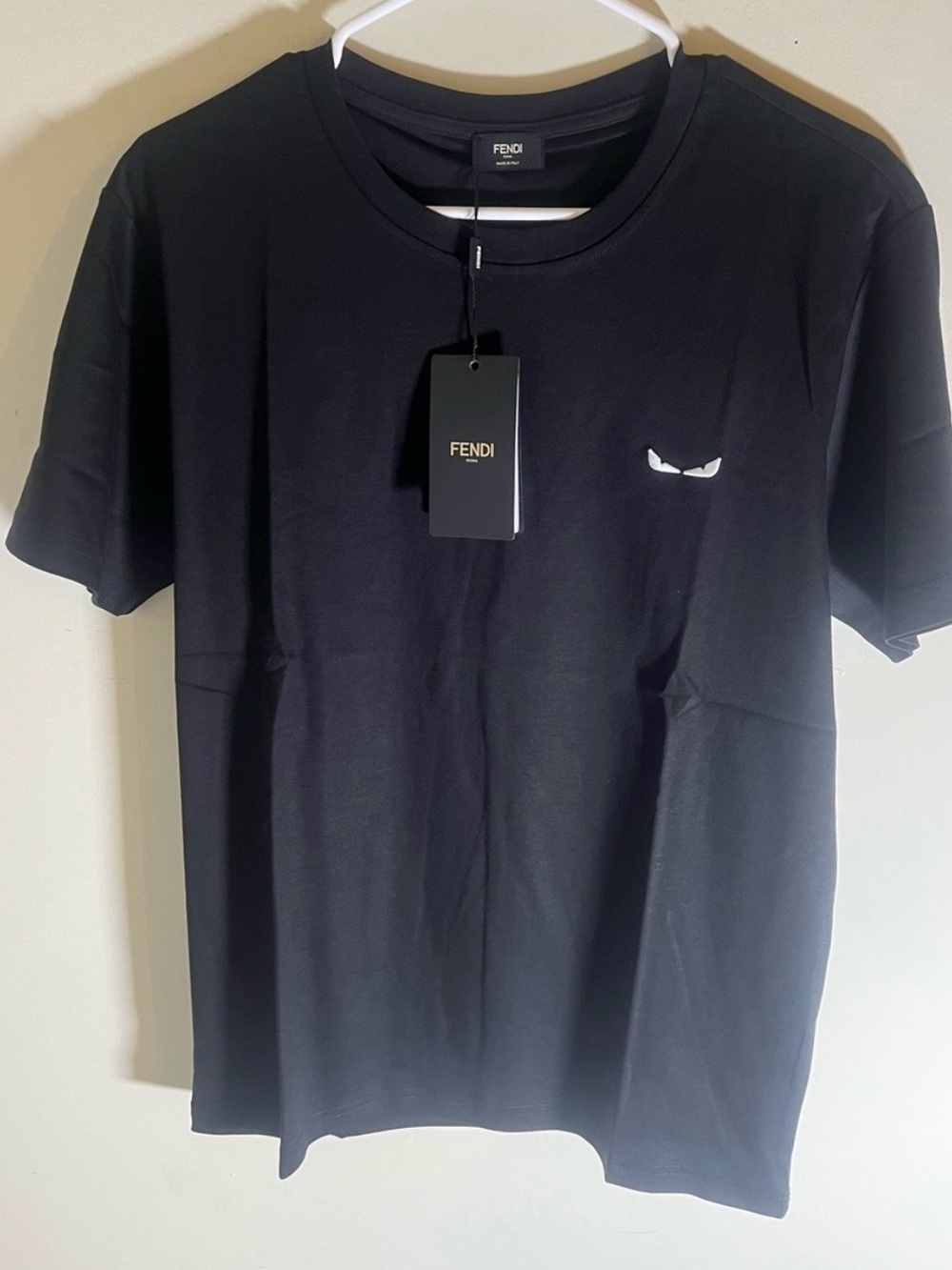 Fendi Black T-Shirt with White Eye Logo